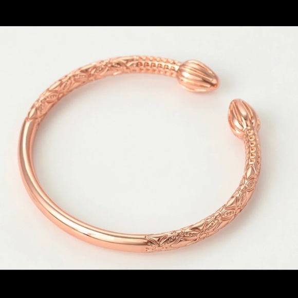 Rose Gold Caribbean Bangle Bracelet Cuff 60mm 7-8.5” Arrow Spear Cocoa Pyramid - Picture 2 of 4